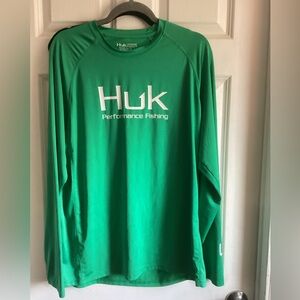 Huk Performance Fishing Men's Long-Sleeve Performance Shirt - Green size L